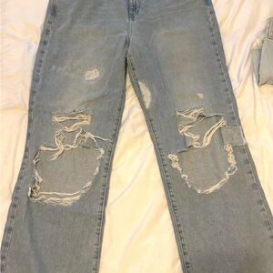 Distressed Light Blue Jeans